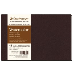 Strathmore 400 Series Art Journal Watercolor Paper, Hardbound Binding, 48 Page/24 Sheet, 8.5x5.5 inch, 1 Count