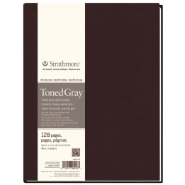 Strathmore 400 Series Art Journal Sketch Paper, Toned Gray, Hardbound Binding, 128 Page/64 Sheet, 8.5x11 inch, 1 Count