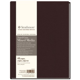 Strathmore 400 Series Art Journal Mixed Media Paper, Toned Gray, Hardbound Binding, 96 Page/48 Sheet, 8.5x11 inch, 1 Count