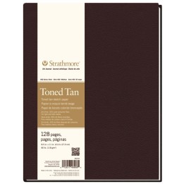 Strathmore 400 Series Art Journal Sketch Paper, Toned Tan, Hardbound Binding, 64 Sheet, 8.5x11 inch, 1 Count