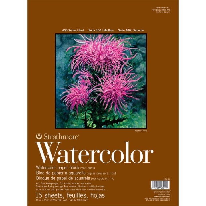 Strathmore 400 Series Watercolor Paper Block, 15 Sheet, 11x15 inch, 1 Count
