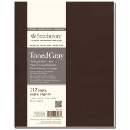 Strathmore 400 Series Art Journal Sketch Paper, Toned Gray, Soft Cover Binding, 56 Sheet, 7.75x9.75 inch, 1 Count