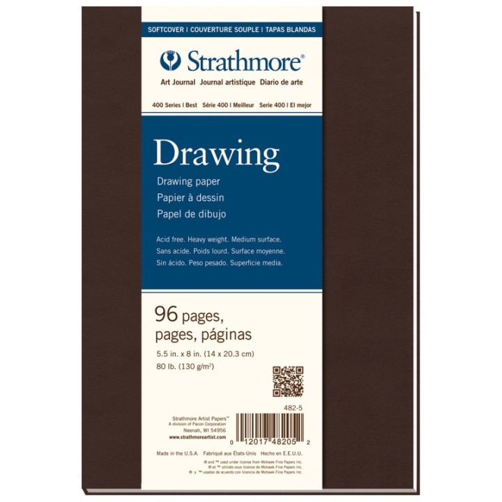 Strathmore 400 Series Art Journal Drawing Paper, Soft Cover Binding, 48 Sheet, 5.5x8 inch, 1 Count