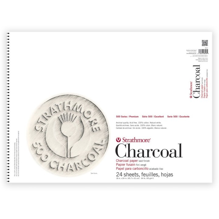 Strathmore 500 Series Charcoal Paper Pad, 24 Sheet, 18x24 inch, 1 Count
