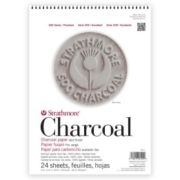 Strathmore 500 Series Charcoal Paper Pad, Assorted Colors, 24 Sheet, 9x12 inch, 1 Count