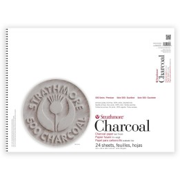Strathmore 500 Series Charcoal Paper Pad, Assorted Colors, 24 Sheet, 18x24 inch, 1 Count
