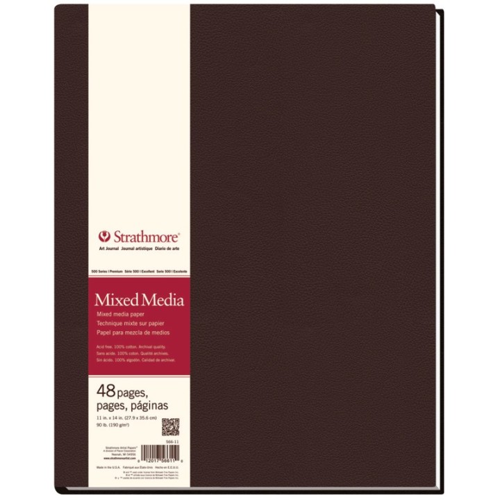 Strathmore 500 Series Art Journal Mixed Media Paper, Hardbound Binding, 48 Sheet, 11x14 inch, 1 Count
