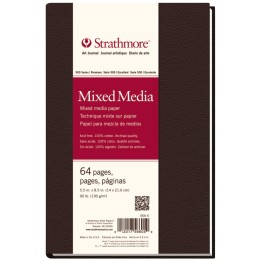 Strathmore 500 Series Art Journal Mixed Media Paper, Hardbound Binding, 64 Sheet, 5.5x8.5 inch, 1 Count