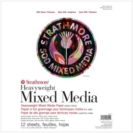 Strathmore 500 Series Mixed Media Pad, 12 Sheet, 11x14 inch, 1 Count