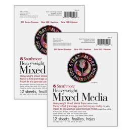 Strathmore 500 Series Mixed Media Pad, 12 Sheet, 6x8 inch, Pack of 2