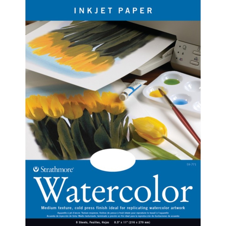 Strathmore Inkjet Watercolor Pack, 8 Sheet, 8.5x11 inch, 1 Count