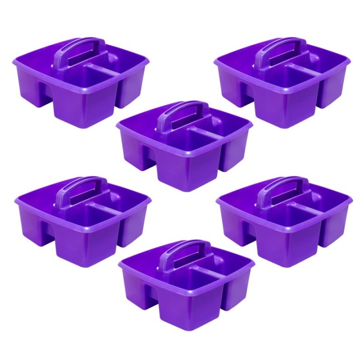 Storex Small Caddy, Purple, Pack of 6