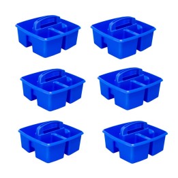 Storex Small Caddy, Blue, Pack of 6