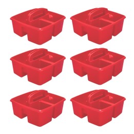 Storex Small Caddy, Red, Pack of 6