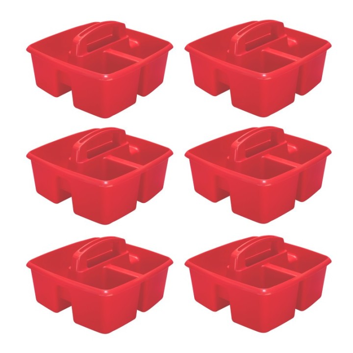 Storex Small Caddy, Red, Pack of 6