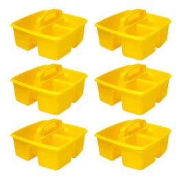 Storex Small Caddy, Yellow, Pack of 6