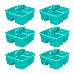 Storex Small Caddy, Teal, Pack of 6