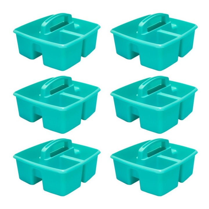 Storex Small Caddy, Teal, Pack of 6