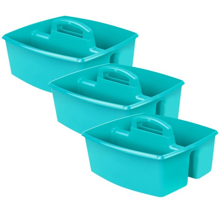 Storex Large Caddy, Teal, Pack of 3