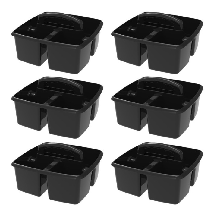 Storex Small Caddy, Black, Pack of 6