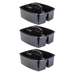 Storex Large Caddy, Black, Pack of 3