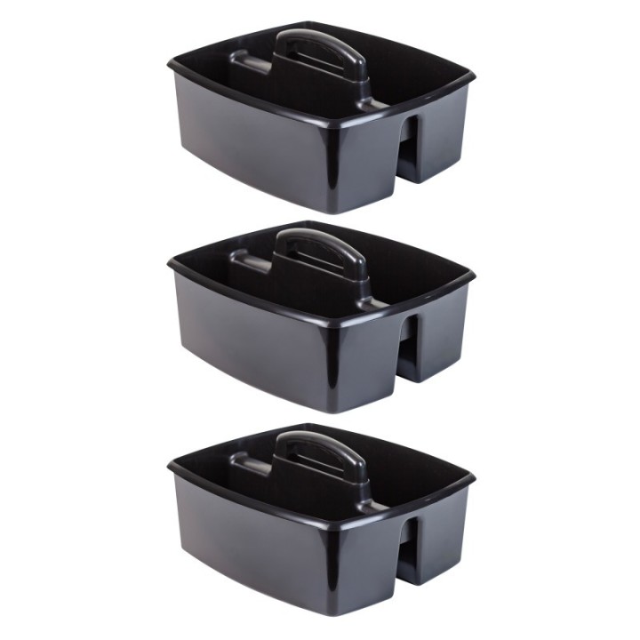 Storex Large Caddy, Black, Pack of 3