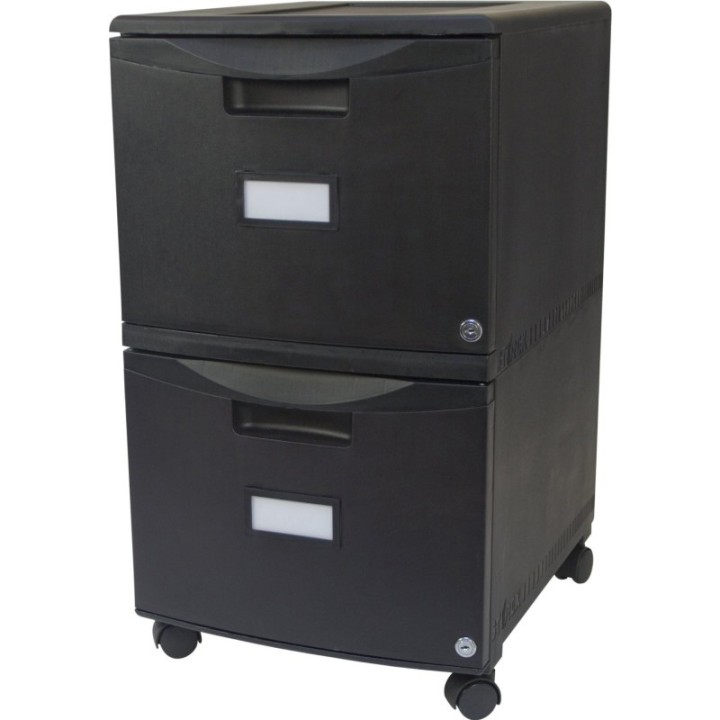 Storex 2-Drawer Mobile File Cabinet with Lock, Legal/Letter, Black