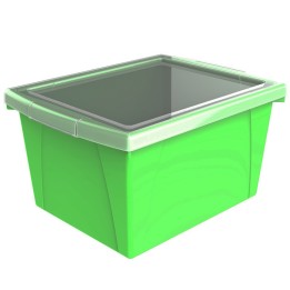 Storex 4 Gallon Storage Bin with Lid, Green