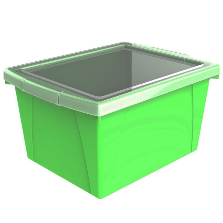 Storex 4 Gallon Storage Bin with Lid, Green