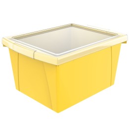 Storex 4 Gallon Storage Bin with Lid, Yellow