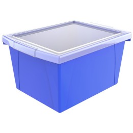 Storex 4 Gallon Storage Bin with Lid, Blue