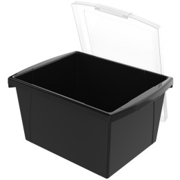 Storex 4 Gallon Storage Bin with Lid, Black