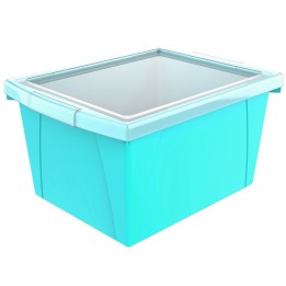 Storex 4 Gallon Storage Bin with Lid, Teal