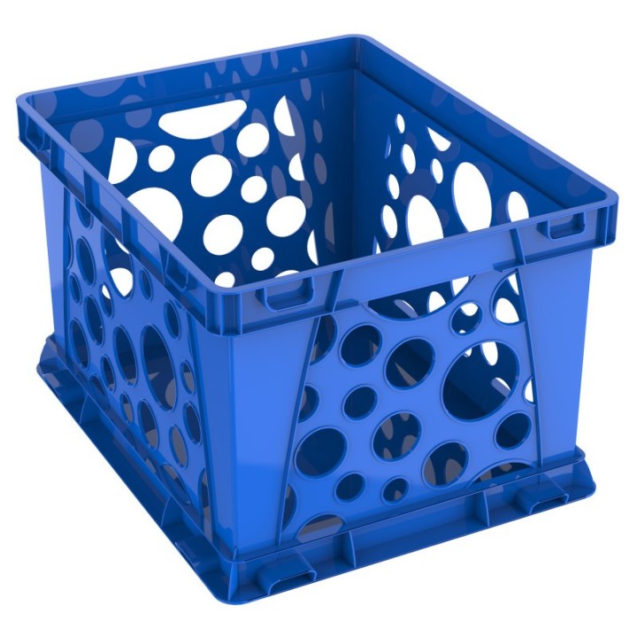 Storex Large File Crate, Blue