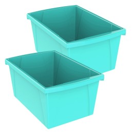 Storex Medium Classroom Storage Bin, Teal, Pack of 2