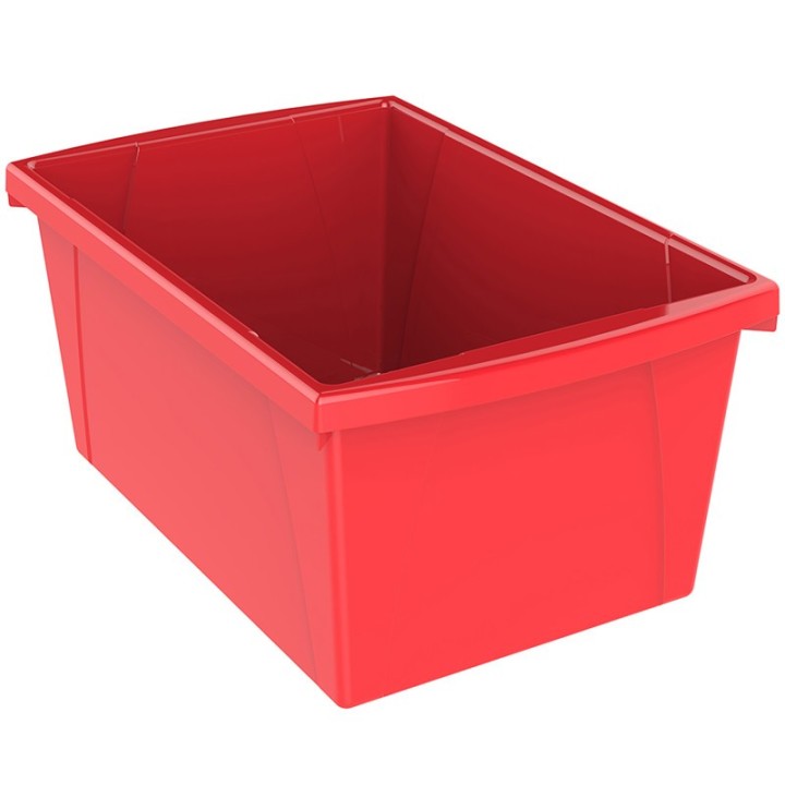 Storex Medium Classroom Storage Bin, Red