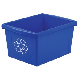 Storex 4 Gallon Recycling Bin, Blue