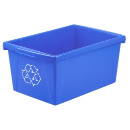 Storex 5.5 Gallon Recycling Bin, Blue