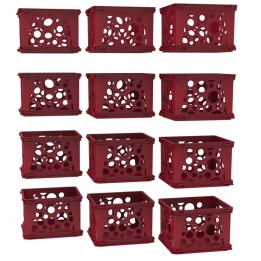Storex Mini Crate, Red, 12-Pack