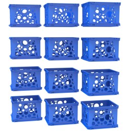 Storex Mini Crate, Blue, 12-Pack