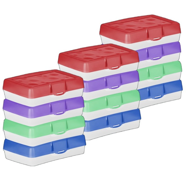 Storex Pencil Case, Assorted Colors, Pack of 12