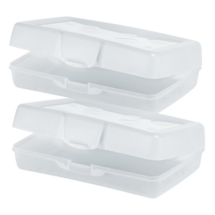 Storex Large Pencil Box, Clear, Pack of 2