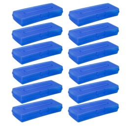 Storex Single Mini Pencil Storage Case, Assorted Colors, Pack of 12