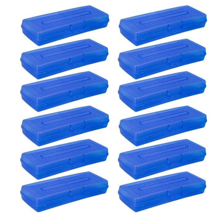 Storex Single Mini Pencil Storage Case, Assorted Colors, Pack of 12