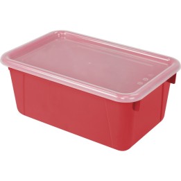 Storex Small Cubby Bin with Cover, Classroom Red