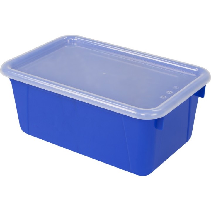 Storex Small Cubby Bin with Cover, Classroom Blue