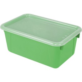 Storex Small Cubby Bin with Cover, Classroom Green