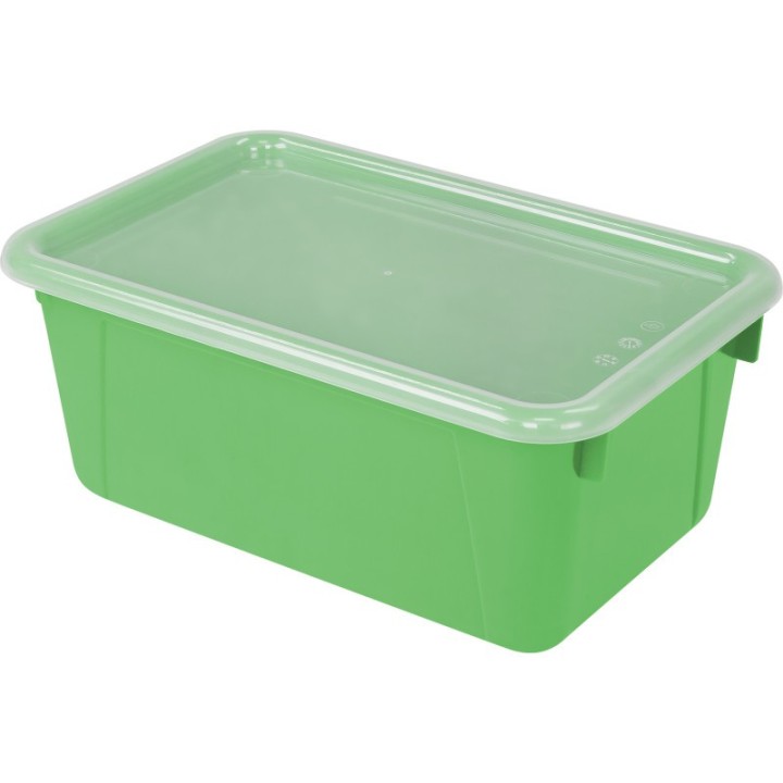 Storex Small Cubby Bin with Cover, Classroom Green