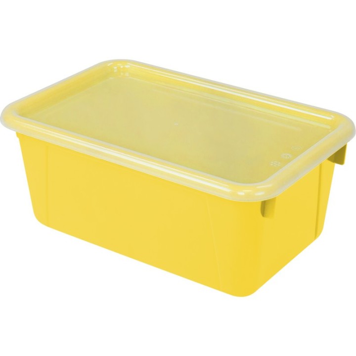 Storex Small Cubby Bin with Cover, Classroom Yellow
