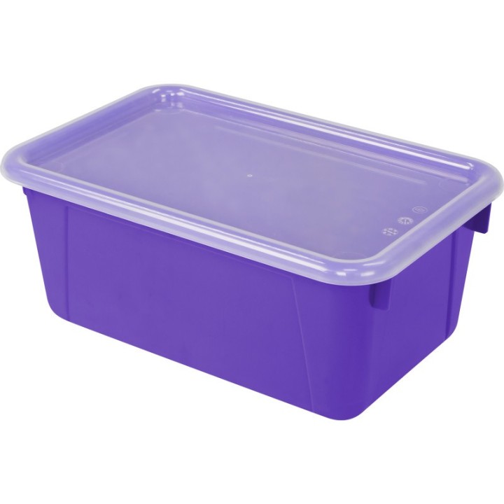 Storex Small Cubby Bin with Cover, Classroom Purple